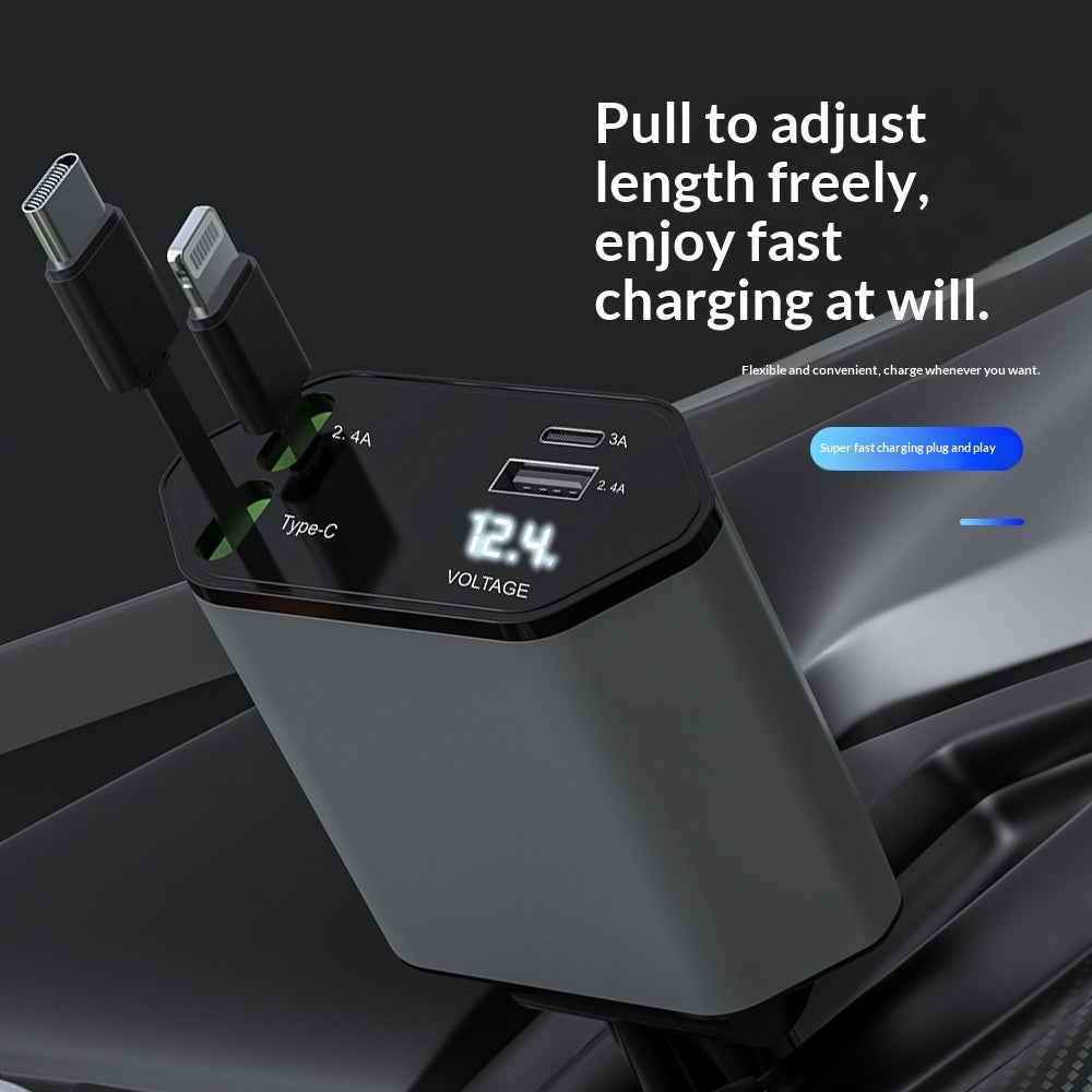 4-in-1 Retractable 120W Car Charger - Nestek product image