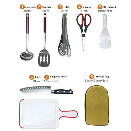 8-Piece Camping Kitchen Utensil Set - Nestek product image