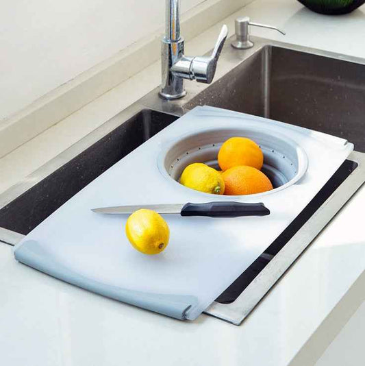 3-in-1 Folding Chopping Board, Drain Basket & Sink Prep Tray