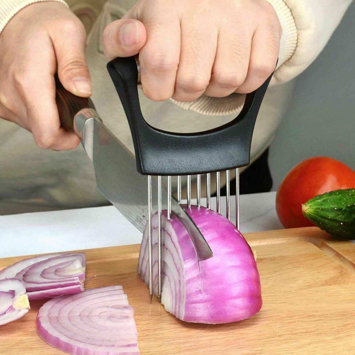 Stainless Steel Onion & Tomato Slicing Holder - Nestek product image
