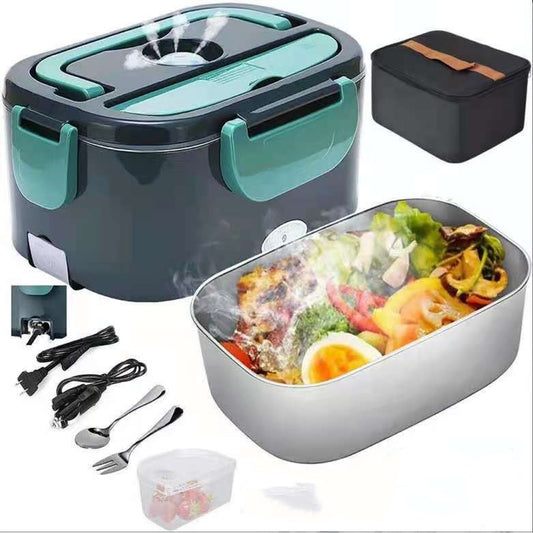 Electric heated lunch box stainless steel tray