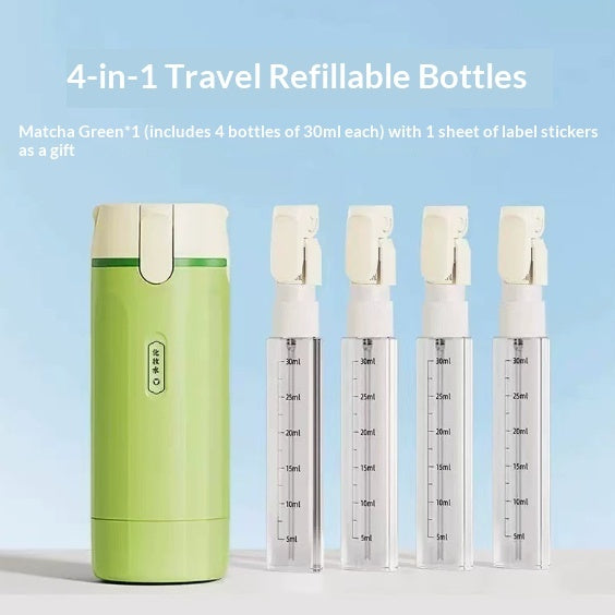 Travel dispenser bottle label view