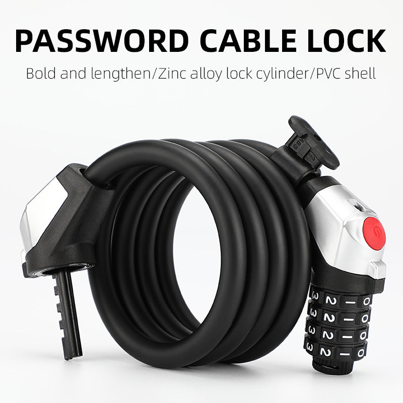 4-digit bicycle cable lock with light product image 5