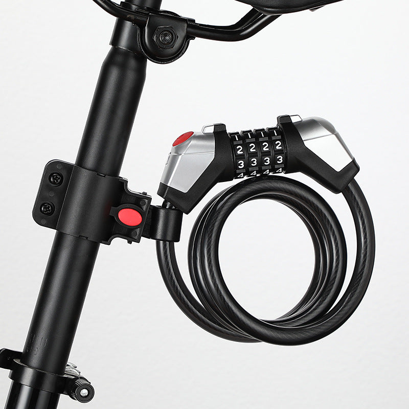 4-digit bicycle cable lock with light product image 1
