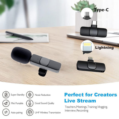 Nestek clip on wireless microphone for video content