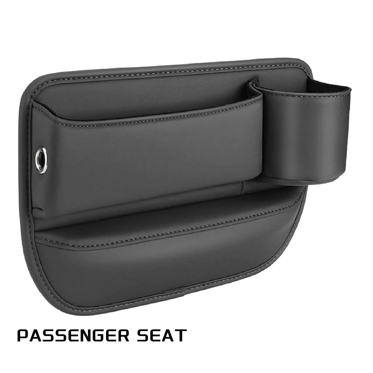 Red car seat gap organiser with cup holder