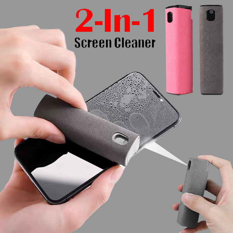Portable phone and screen cleaner set with protective case