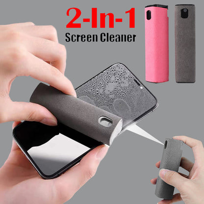Portable phone and screen cleaner set with protective case