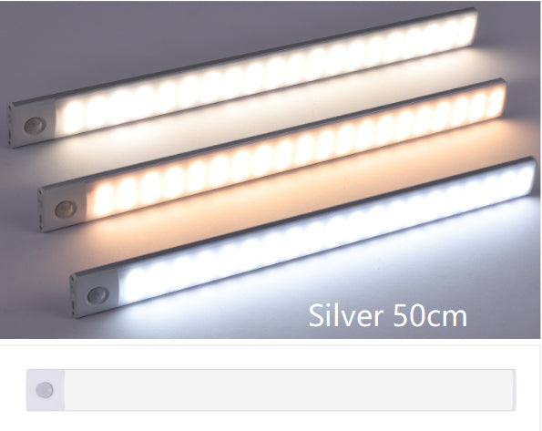 Rechargeable motion sensor cabinet light close up