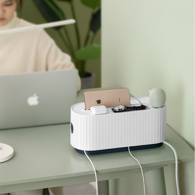 Power strip storage box ventilation detail