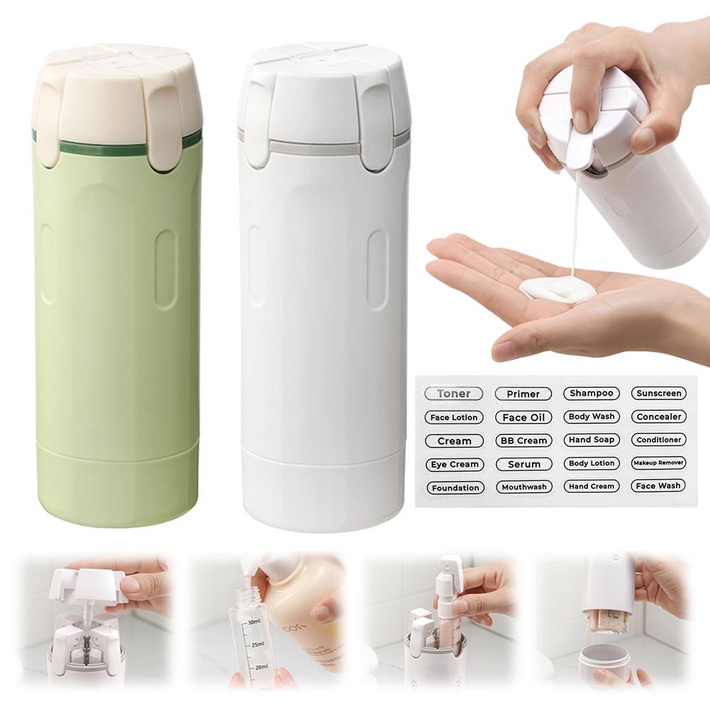 4-in-1 leakproof travel toiletry dispenser bottle