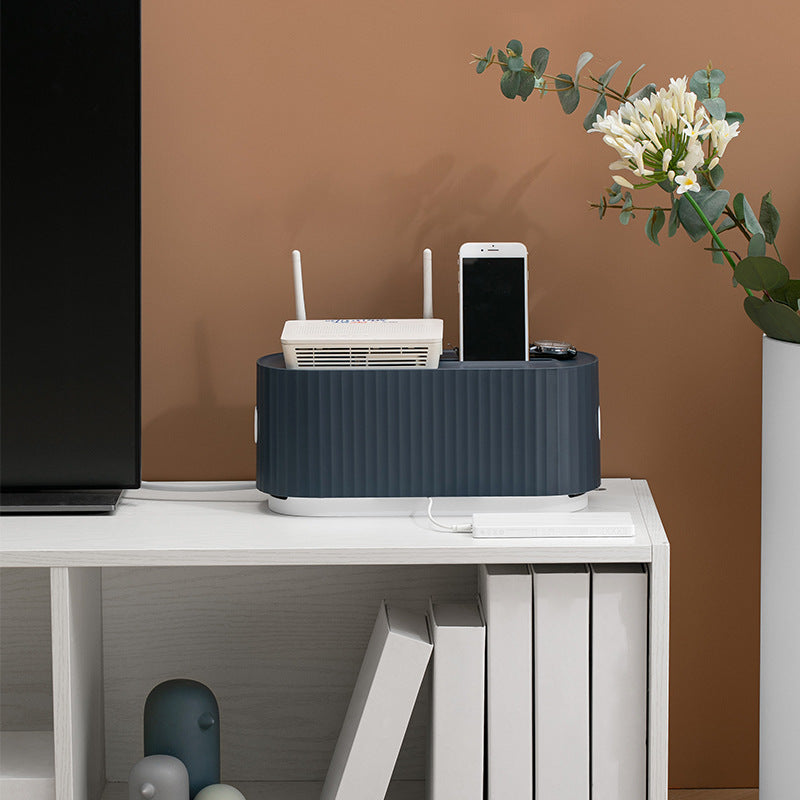 Cable storage box for desk chargers