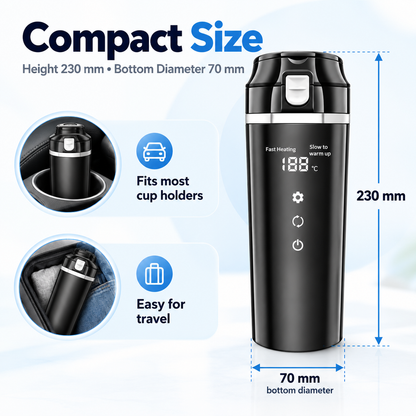 12V/24V car electric kettle dimensions