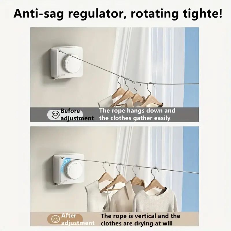 Wall-Mounted Adjustable Clothes Drying Rack – Space-Saving Laundry Organiser