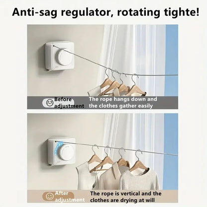 Wall-Mounted Adjustable Clothes Drying Rack – Space-Saving Laundry Organiser