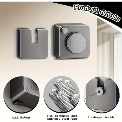 Wall-Mounted Adjustable Clothes Drying Rack – Space-Saving Laundry Organiser