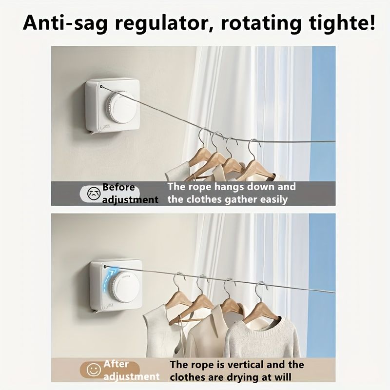 Wall-Mounted Adjustable Clothes Drying Rack – Space-Saving Laundry Organiser