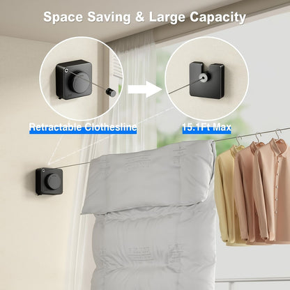 Wall-Mounted Adjustable Clothes Drying Rack – Space-Saving Laundry Organiser
