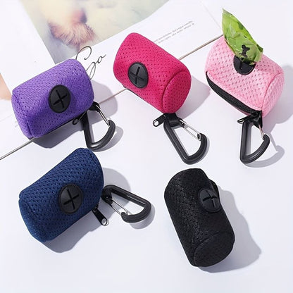 Portable Dog Poop Bag Holder & Dispenser with Carabiner Clip