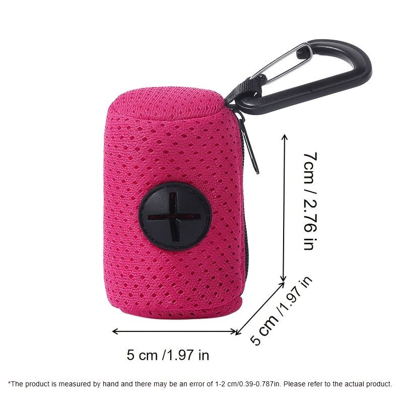Portable Dog Poop Bag Holder & Dispenser with Carabiner Clip