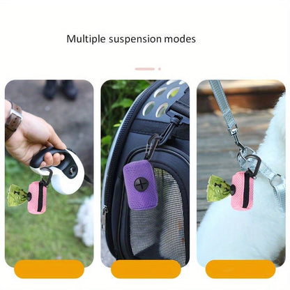 Portable Dog Poop Bag Holder & Dispenser with Carabiner Clip