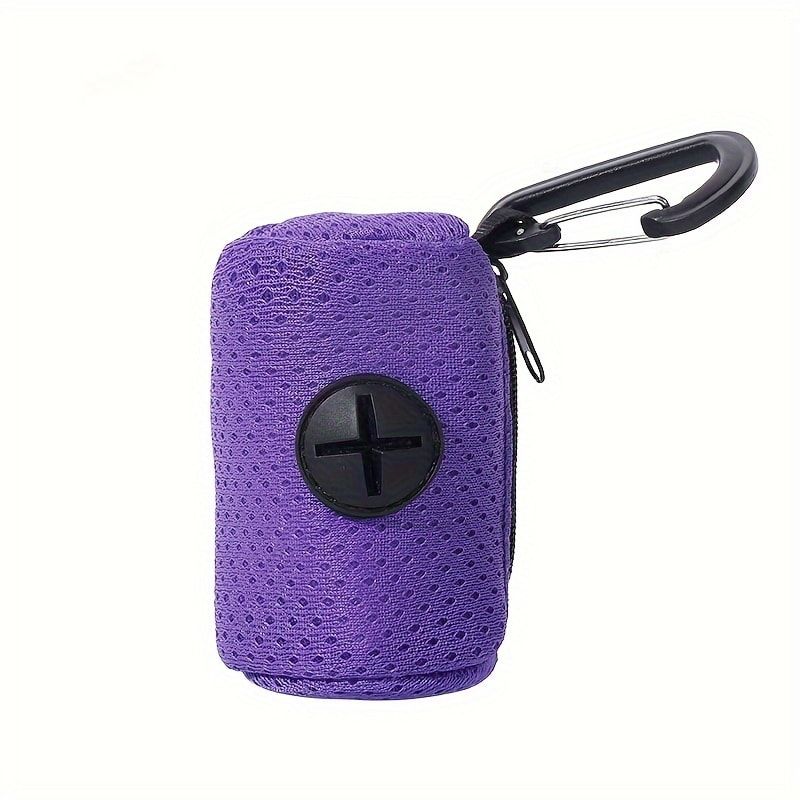 Portable Dog Poop Bag Holder & Dispenser with Carabiner Clip