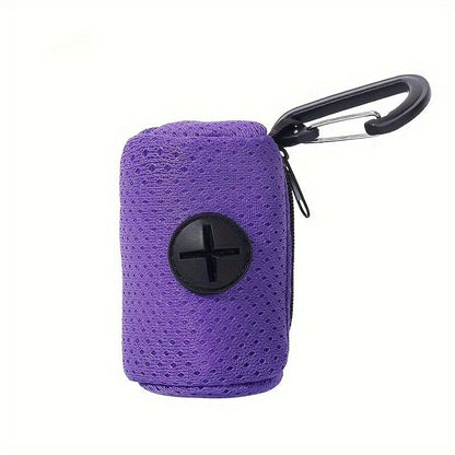 Portable Dog Poop Bag Holder & Dispenser with Carabiner Clip