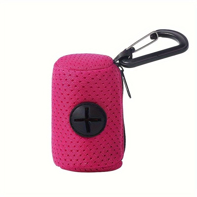 Portable Dog Poop Bag Holder & Dispenser with Carabiner Clip