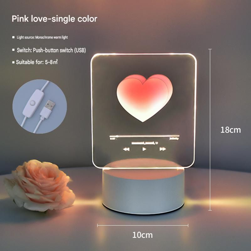 Creative Romantic Home Gift Set - Pink Dual Spray USB Humidifier with  Warm LED Night Light and White Acrylic Decorative Ambient Lamp