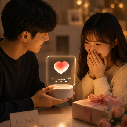 Creative Romantic Home Gift Set - Pink Dual Spray USB Humidifier with  Warm LED Night Light and White Acrylic Decorative Ambient Lamp