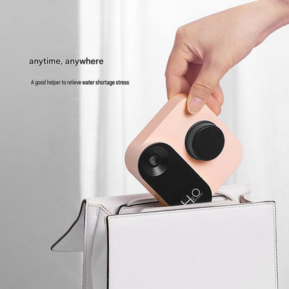Green Mini Camera Humidifier, USB Rechargeable Portable Water Bottle Humidifier with LED Night Light