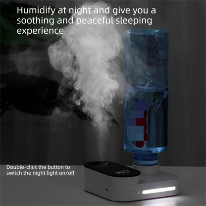 Green Mini Camera Humidifier, USB Rechargeable Portable Water Bottle Humidifier with LED Night Light