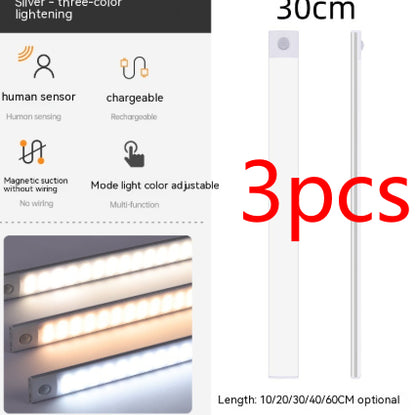 Rechargeable light bar for cabinets wardrobes and shelves