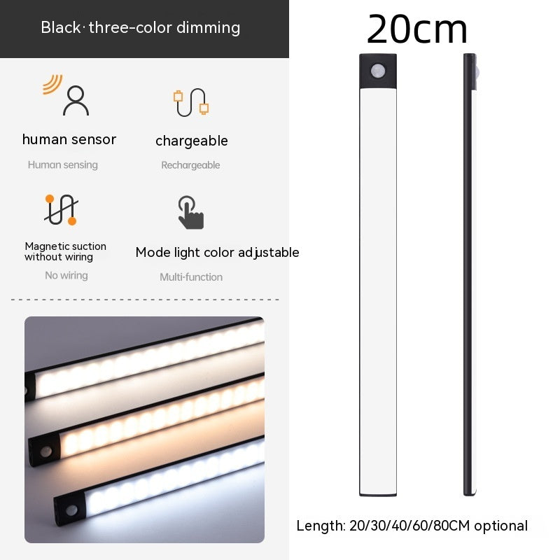 Motion sensor wardrobe light with rechargeable battery