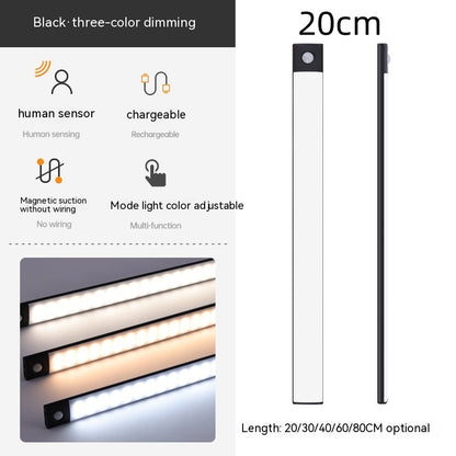Motion sensor wardrobe light with rechargeable battery