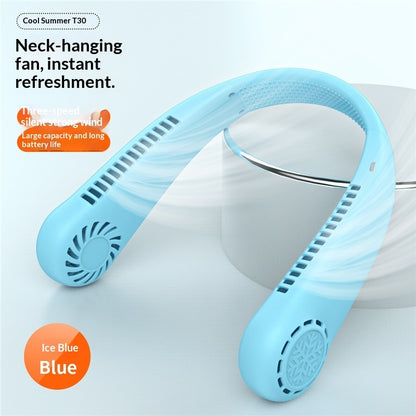 Hands-free neck fan airflow detail