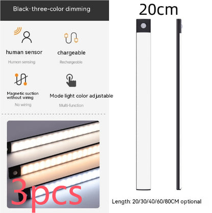 Rechargeable motion sensor light for bedside and stair areas