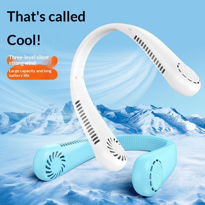 Hands-free cooling neck fan close-up