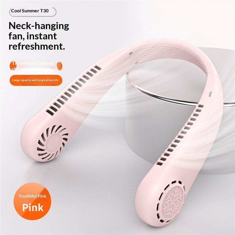Bladeless neck fan for travel and work