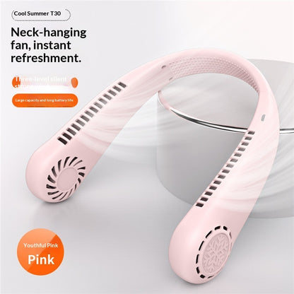 Bladeless neck fan for travel and work