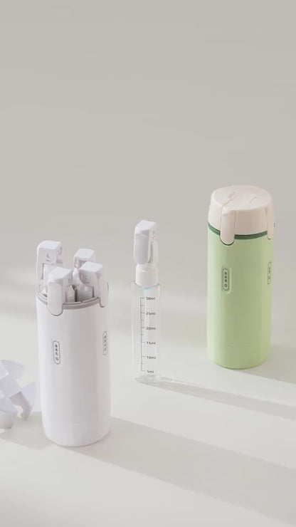 Portable travel bottle filling demonstration